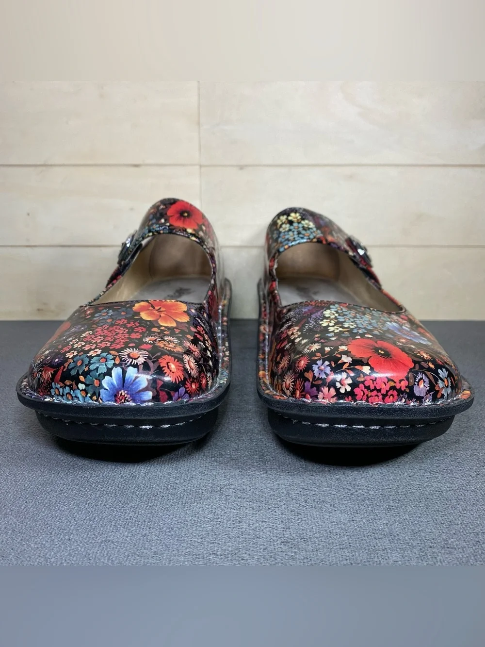 Alegria Paloma Mary Jane Floral Black Women's Size 10 Shoes EU40 Patent Leather - Picture 5 of 11